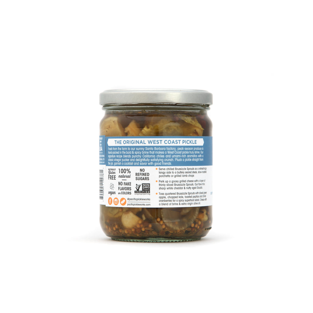 Brussizzle Sprouts 16oz Jar - Semi-Sweet Pickled Brussels Sprouts