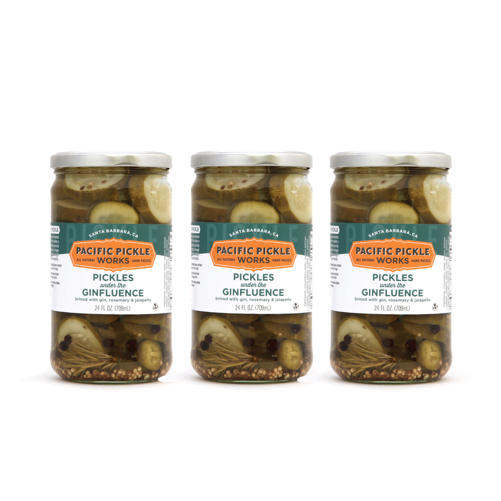 Pickles Under The Ginfluence 24oz Jar - Thick Pickle Chips Brined with Gin, Rosemary and Jalapeño