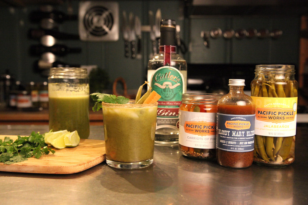 "Grinchy Mary" featuring Pacific Pickle Works Bloody Mary Elixir and Jalabeaños