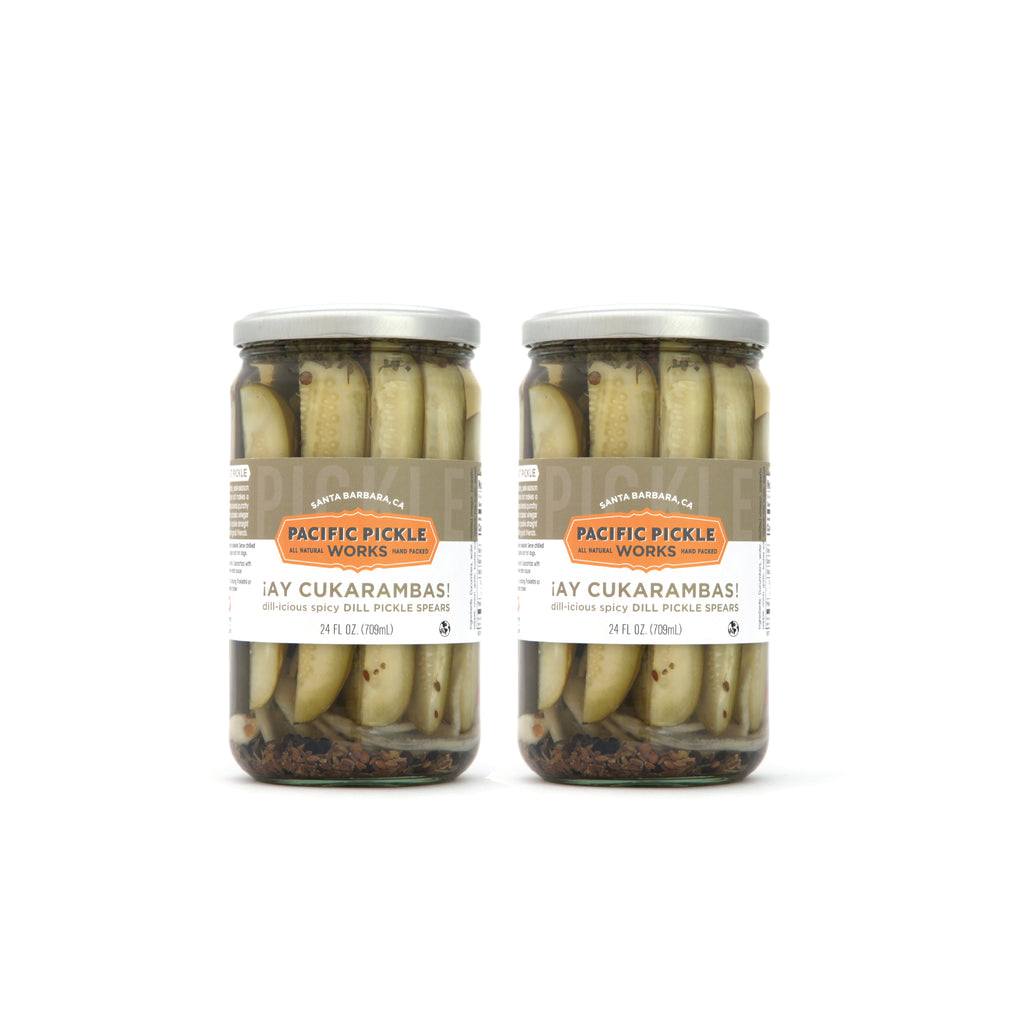 ¡Ay Cukarambas! 24oz Jar - Original Semi-Spicy Garlic Pickle Spears