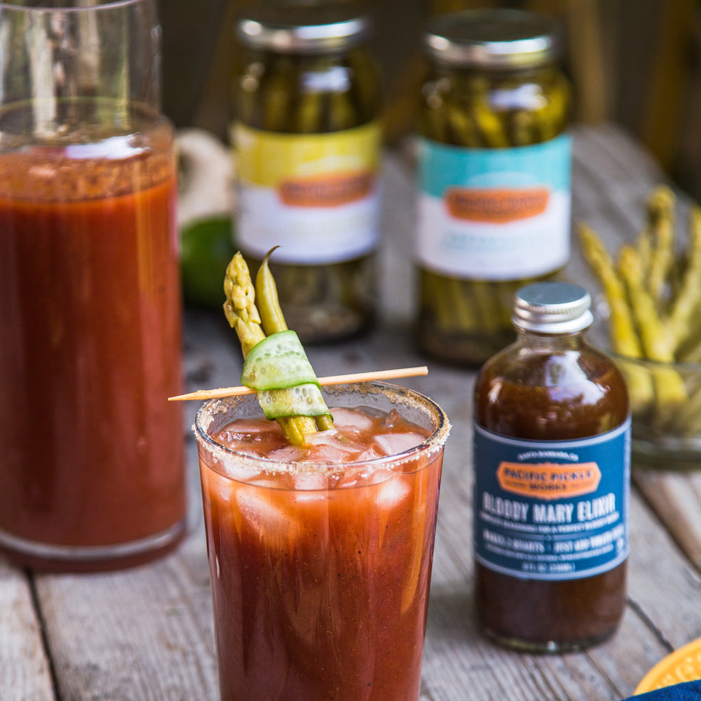 Mighty Bold Bloody Mary Starter Kit - 3 Jar Set of Pickled Green Beans, Asparagus and our Bloody Mary Elixir, Bloody Mary Seasoning