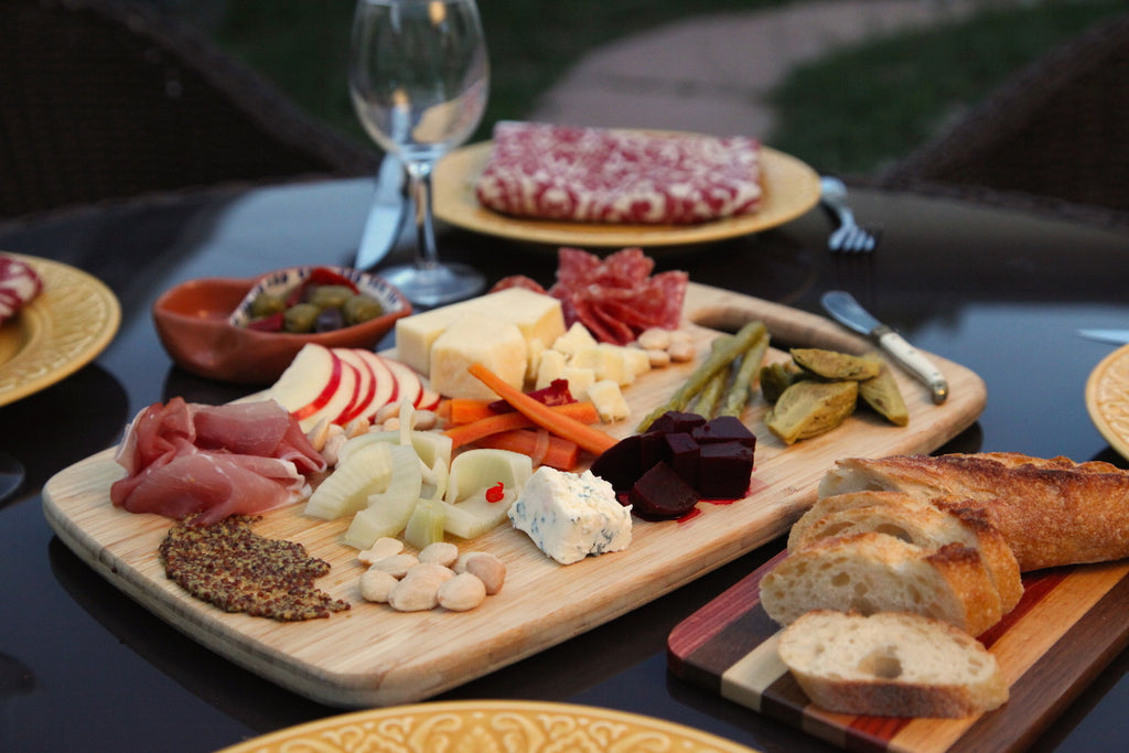 Charcuterie plate featuring Pacific Pickle Works' pickled vegetables