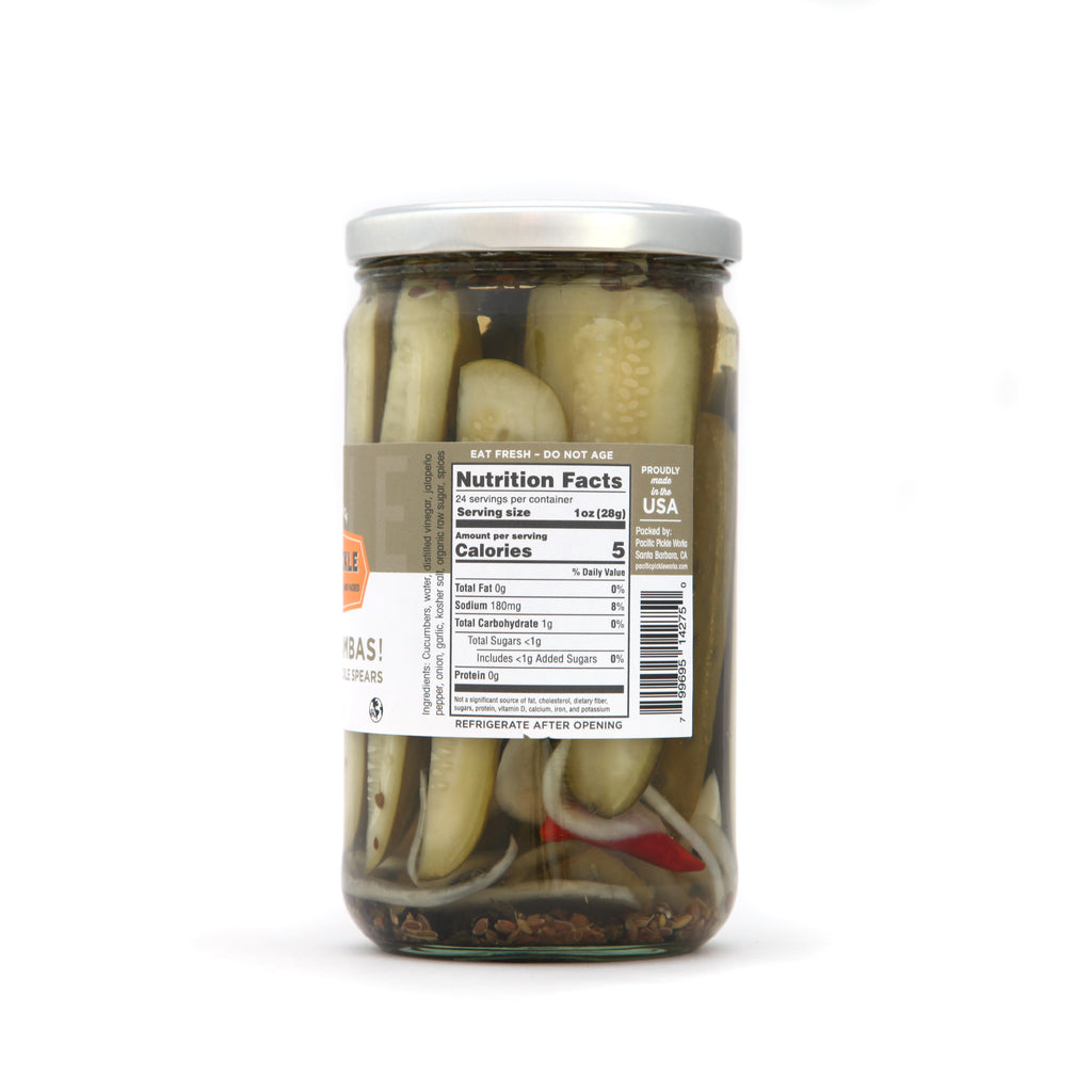 ¡Ay Cukarambas! 24oz Jar - Original Semi-Spicy Garlic Pickle Spears