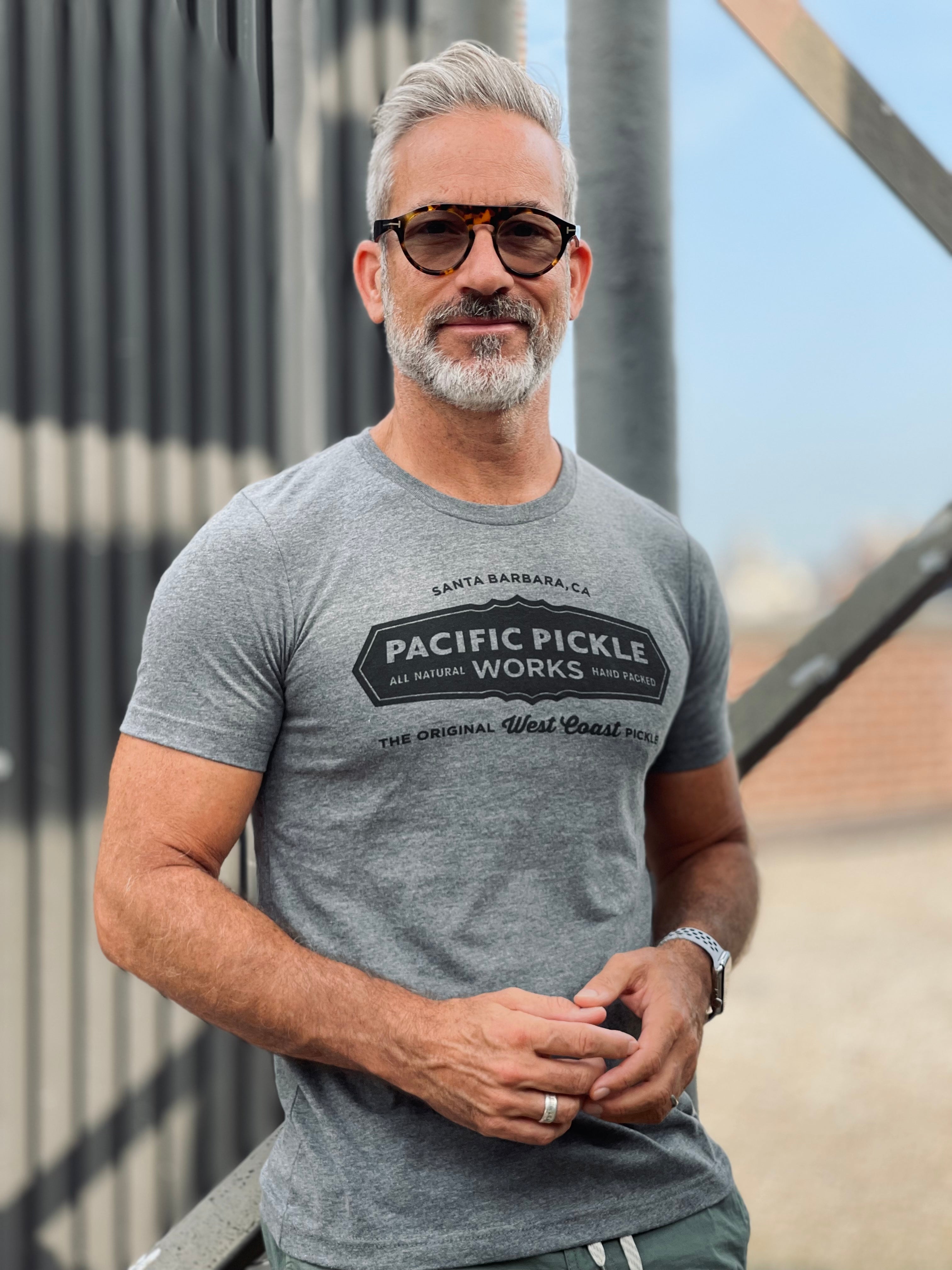 T-shirt - Unisex Heather Gray Logo – Pacific Pickle Works