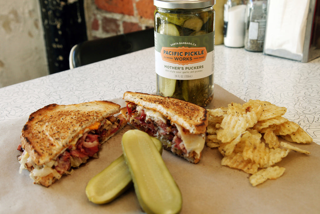 Pacific Pickle Works Mother's Puckers with a Pastrami Rueben