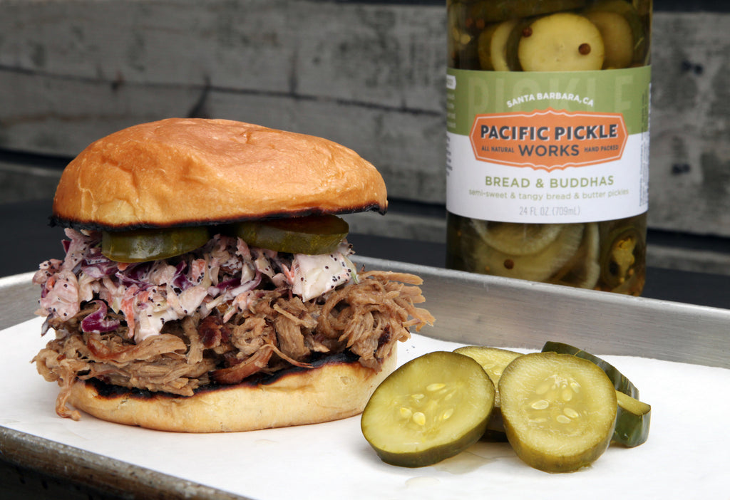 Pacific Pickle Works Bread & Buddhas with Pulled Pork Sandwich