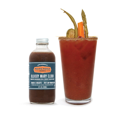 West Coast Cocktail Mixers Gift Set - 3-pack of 8oz bottles of Bloody Mary Elixir, Michelada Shrub and Pickle Brine.